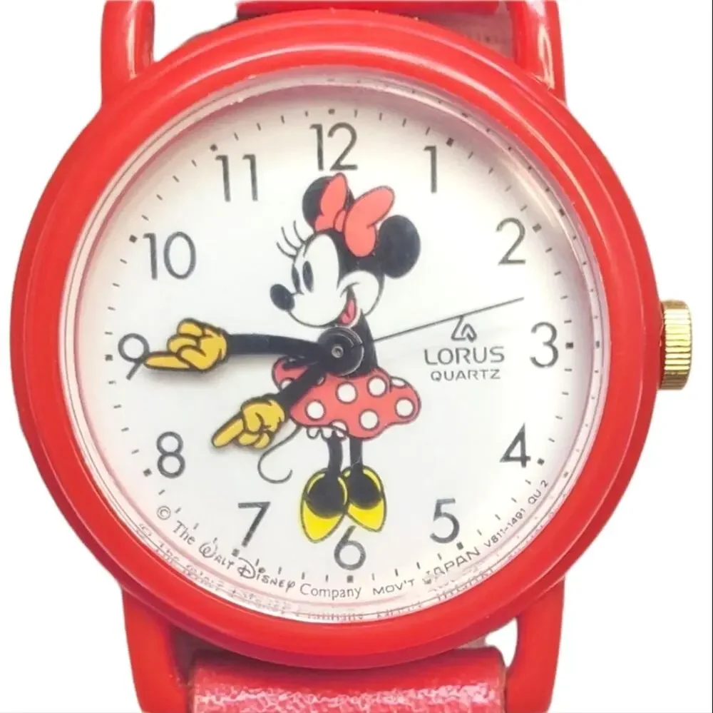Vintage Disney X Lorus Minnie Mouse Red Plastic Watch